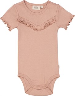 Wheat Body Rib Ruffle SS - Rose dawn